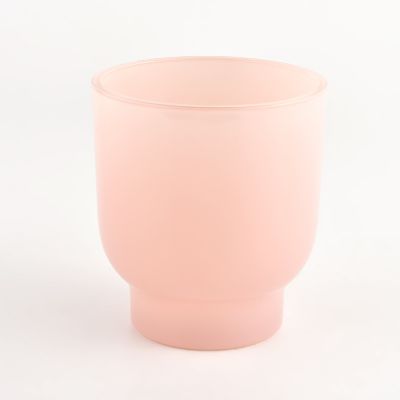 Hot sale 8oz 10oz 12oz pink glass step jar for home deco
