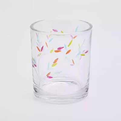 hand painting clear candle jars for candle making wholesale
