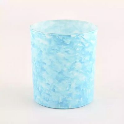 unique candle jar cloud blue color glass candle vessel