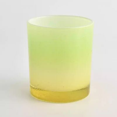 wholesale glass candle vessels gradient color candle holder