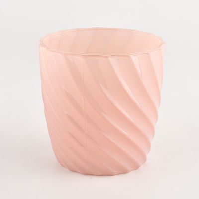 Popular 8 oz 10 oz good handing feeling pink glass candle jar for wholesale