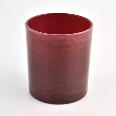 solid red empty glass vessels for candles wholesale