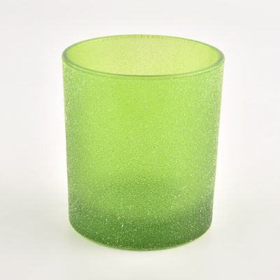 green sandy surface glass candle jars for holidays 8 oz