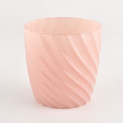 12oz pink empty glass candle vessel supplier
