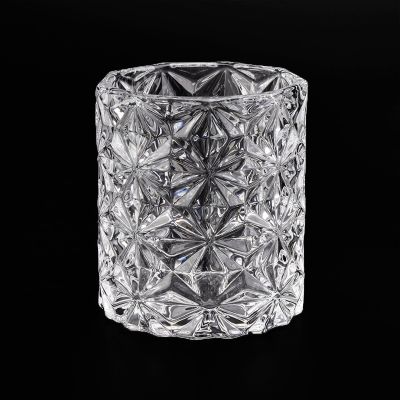 unique diamond glass candle jars for making custom color candle holder