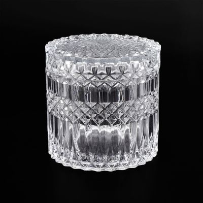 large transparent round candle jars for candle with glass lid wholesale