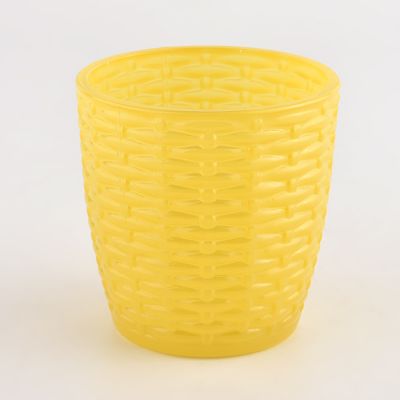 180 ml yellow empty glass candle container