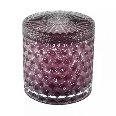 Elegant custom design glass candle jar with lid woven basket for wedding
