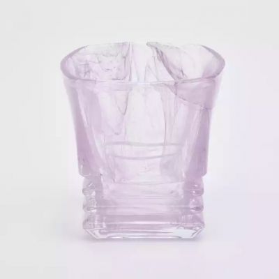 Popular 130ml pink cloud glass candle jar for supplier