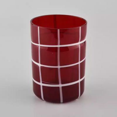 350ml Handmade Semi-permeable red glass candle holder wholesale