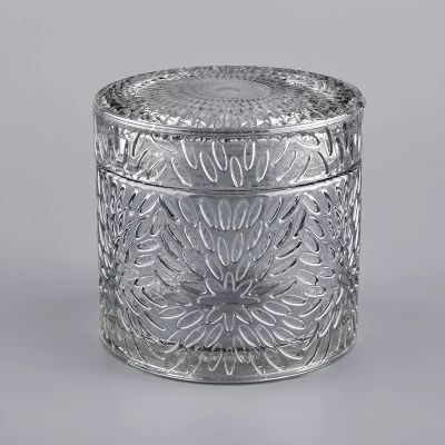 luxury color glass candle jar with glass lid