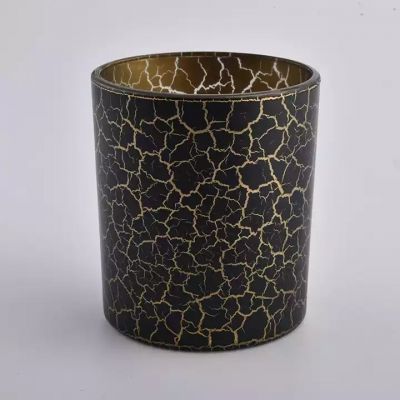 decorative black glass container for candle making, glass vessels wholesales