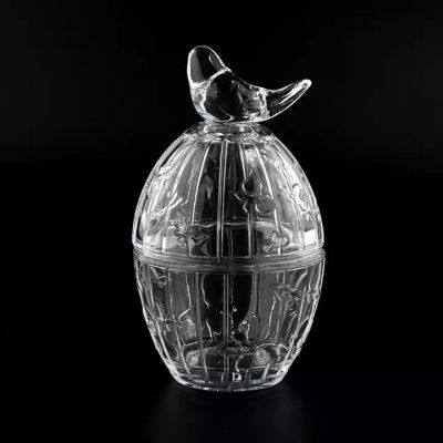 8oz transparent glass candle jar with glass lid distributor