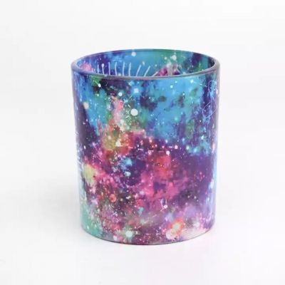 Night sky effect on the customized 2oz -20oz glass candle holder for supplier