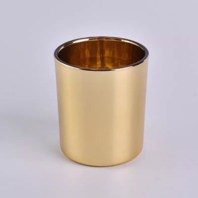 golden electroplating glass candle holders glass candle jars