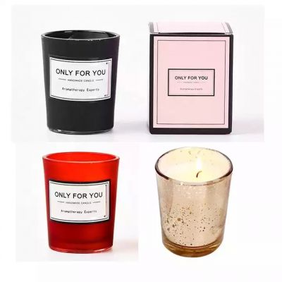 120ml 4oz luxury empty frosted colorful glass candle holder sprayed matte black candle glass jar