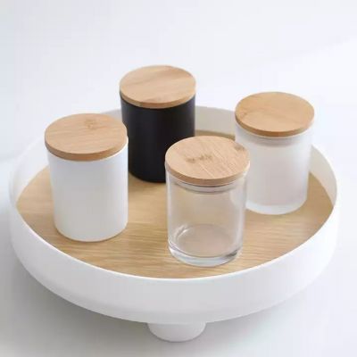 Wholesale luxury candle jar glass candle container with lid suitable for Christmas gifts