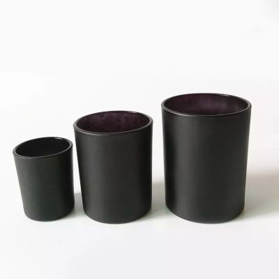 Fancy Christmas Matte Black 200ML Candle Cups Holder Glass Candle Jars Glass with Wooden Lid for Gifts