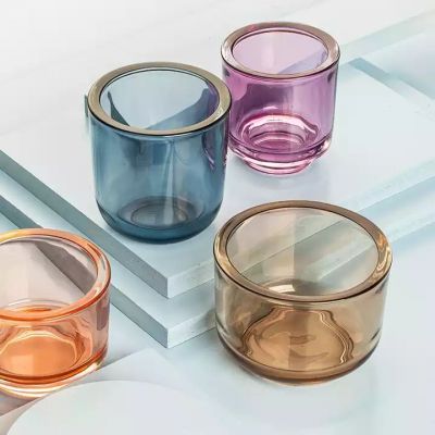 Wholesale customized high-quality transparent small candle jars glass with lid for home decoration