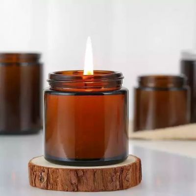 High quality amber cans, transparent glass small candle cans, aromatherapy home decoration