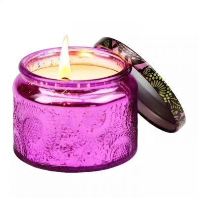 Wholesale empty candle jars, glass covered luxury Christmas gifts, small candle jars