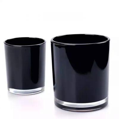 Wholesale Custom 5oz 10oz Empty Latest Luxury Clear Black Glass Candle Jar with Lid