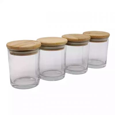 Wholesale multi size Cheap Cylinder Transparent Clear Glass Candle Jar for candle making