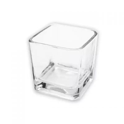 Wholesale Hot Sale Cute Transparent Square Shape Candle Glass Jar for DIY Candle Making as Home Decoration in Bulk