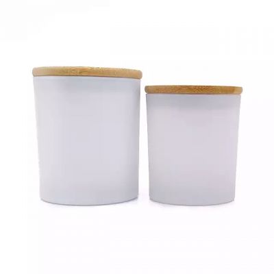 Factory direct 10 oz 300ml frosted glass white candle candle holders can be used as promotional gifts