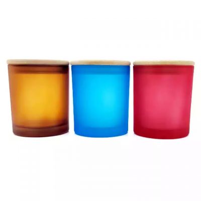 430ml Factory price bulk custom large frosted glass candle jars can be given as gifts