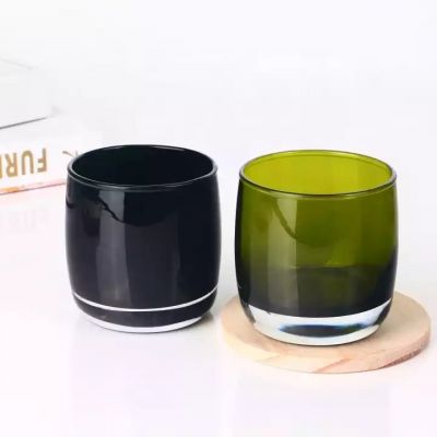 High Quality Painting Recycled Black Empty Glass Candle Jars For Candle Making