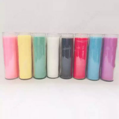 Hot selling Empty Tall Glass Religious Church Candle Votive 7 Day Candle Glass Jar Wholesale