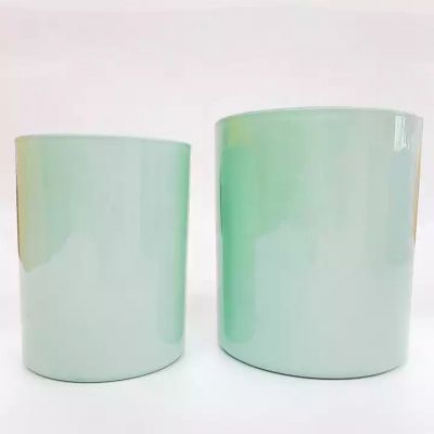 Factory Direct Wholesale Sprayed Colored glass candle jar 16oz