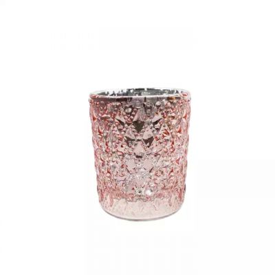 3oz mini votive candle holder unique cheap unique hobnail emboss glass pink candle jar