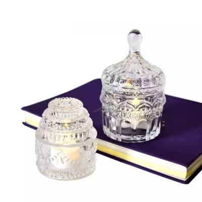 wholesale glass vessel for candles luxury crystal clear handmade beautiful hersheys tealight candle vessel