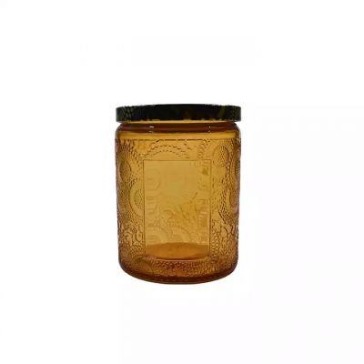 candle jar set series custom printed logo sticker glass amber candle containers