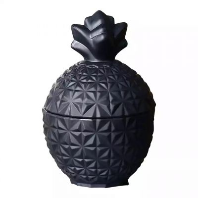 pineapple shape luxury candle vessel with glass lid white black candle vessels matte