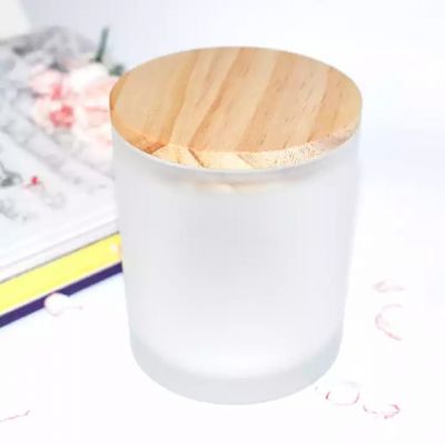 wholesale frosted glass jars for candle making with lid