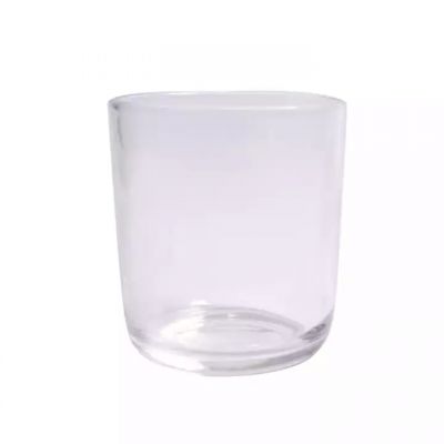 Wholesale Custom Clear Glass Round Bottom Candle Jar Container Holders with Lids Packaging for Soy Wax Scented Candle Making