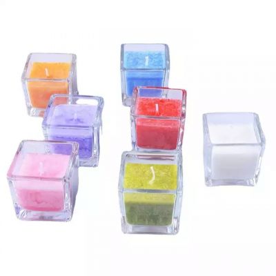 Glass Square Candle Jar Container with Lids in Bulk Private Label for Soy Wax Scented Candle Making