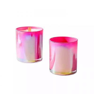 Wax 8oz Glass Iridescent Candle Container jar with Lid