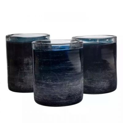 Bohemian Glasses Thick Starry Sky Color Glass Candle Holder for Home Decoration