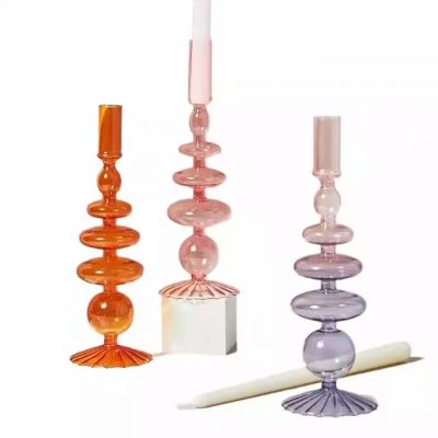 Wholesale The Fine Quality High Foot Elegant Candle Glass Jars Glass Candle Holders