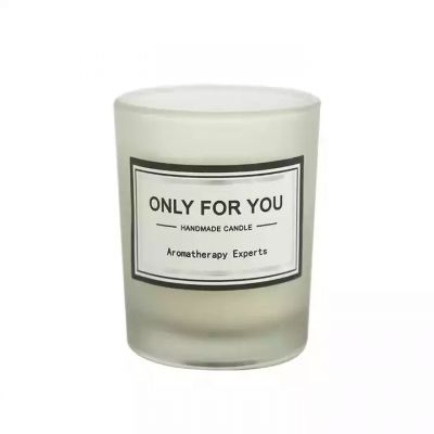 White pink cheap romantic matte glass scented candle for home decoration for gift candle holder glass cylinder