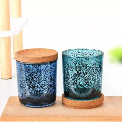 Paint Black Spots Inside Clear Outside Glossy Colourful Luxury Private Label Round Bottom Scented Candle Jars With Cork