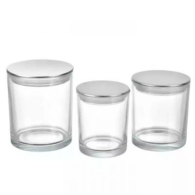 Home Decoration empty transparent Candle Holder Glass clear Small Votive Candle jar with wooden lid