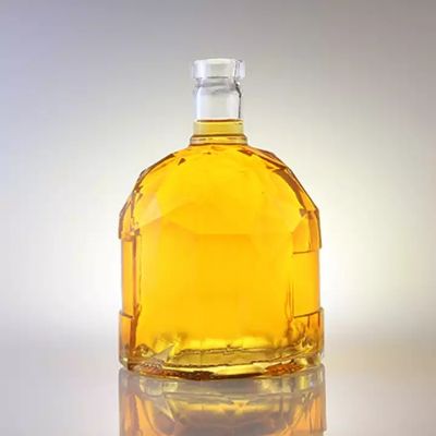 New Fancy Wholesale Custom Brandy Glass Bottle With Golden Lids