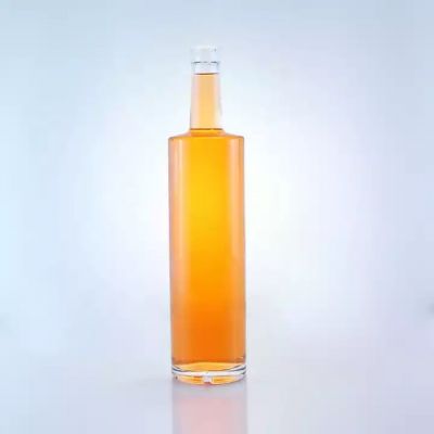 Chinese Supplier Extra White Flint 750ml Liquor Bottles Empty Cylinder Shaped Spirits Glass Bottle With Cap