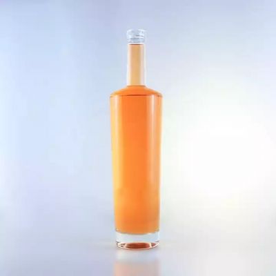 Custom Tall Cylinder 750ml Glass Bottle Flint Empty Whisky Bottles For Wholesale