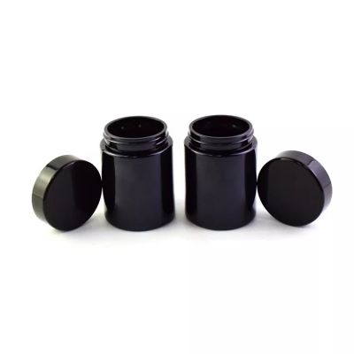 2 Oz 3 Oz Straight Side 4 Oz Matt Black Child Resistant Lock Airtight Vaccum Stash Glass Jar Containers With Lid